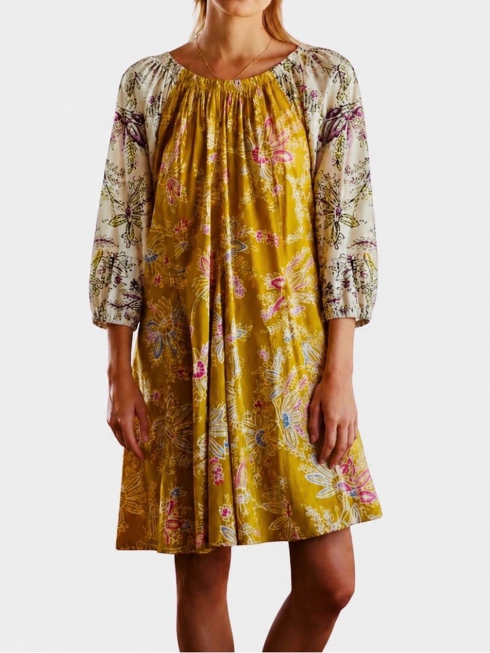Anthropologie Daily Practice Mollie Tunic Dress NWT Floral Boho M Cottage-core